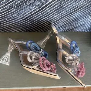 MACH & MACH | Shoes | Mach Mach Triple Bow Sandals Heels 39